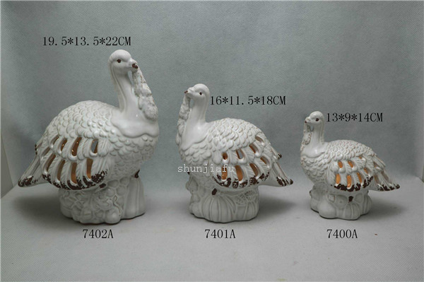Weiße Truthahn Hohl LED Lampe Drei Modelle Keramik Türkei LED Nachtlicht