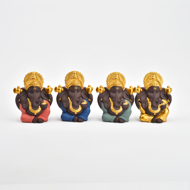 Hot Selling Home Decor Hochzeitsgeschenk Unterschiedliche Farbe Wählen Sie Golden Ceramic Ganesha Statue