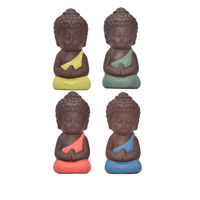 Modische Wohnkultur Hochzeitsgeschenk Verschiedene Farben Wählen Sie Guanyin Figur Buddha Keramik Little Monk Statue