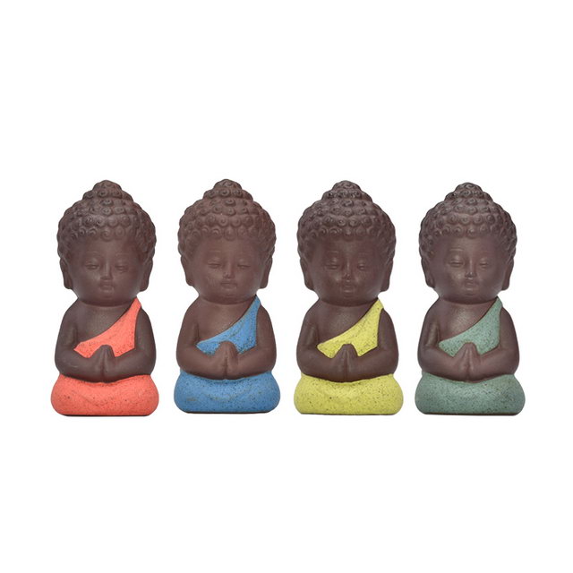 Modische Wohnkultur Hochzeitsgeschenk Verschiedene Farben Wählen Sie Guanyin Figur Buddha Keramik Little Monk Statue