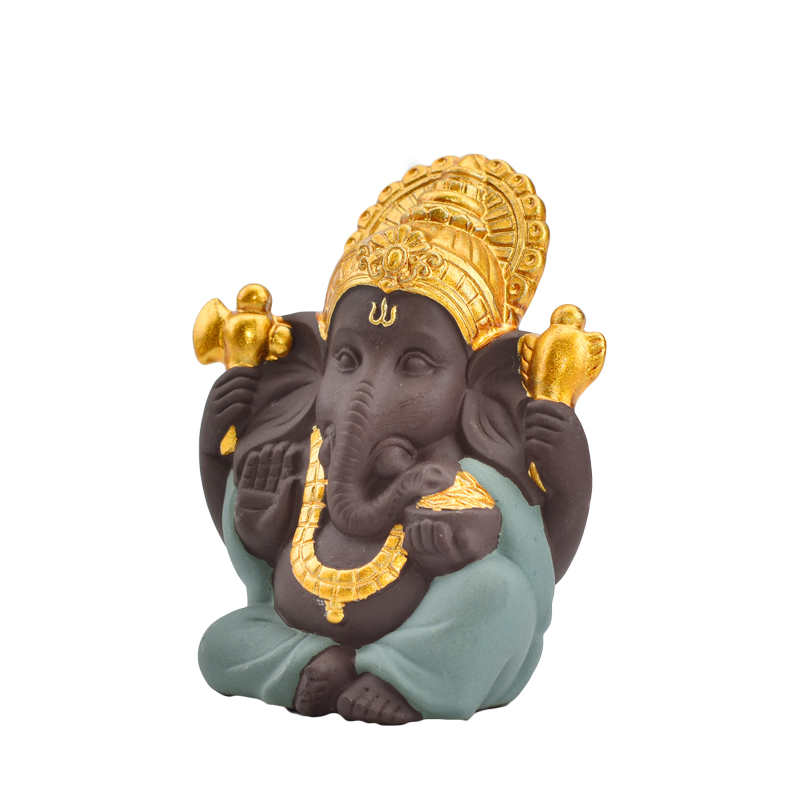 OEM Home Decor Hochzeitsgeschenk Unterschiedliche Farbe Wählen Sie Golden Ceramic Ganesha Statue